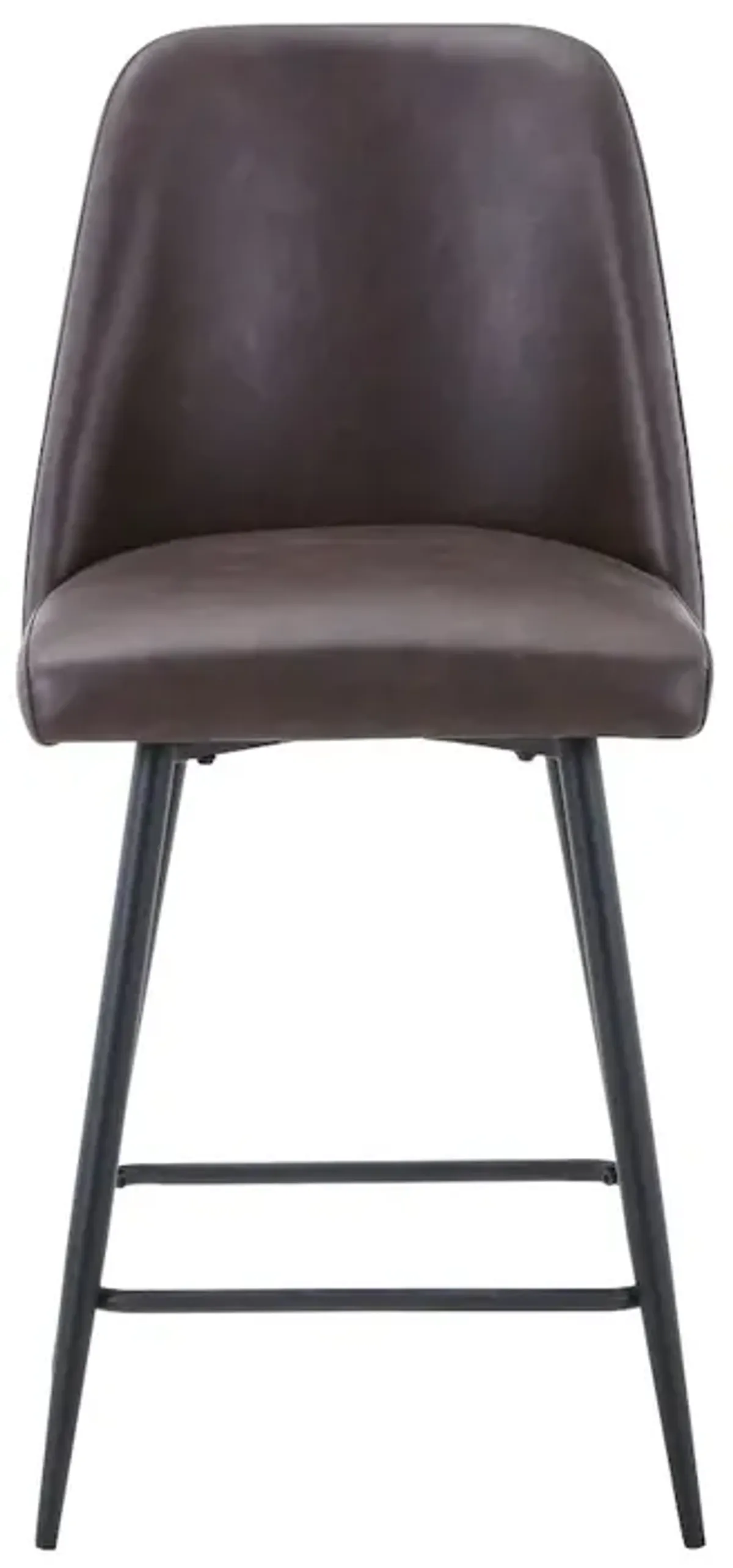 Jofran Mid-Century Modern Faux Leather Upholstered Counter Height Barstool (Set of 2)