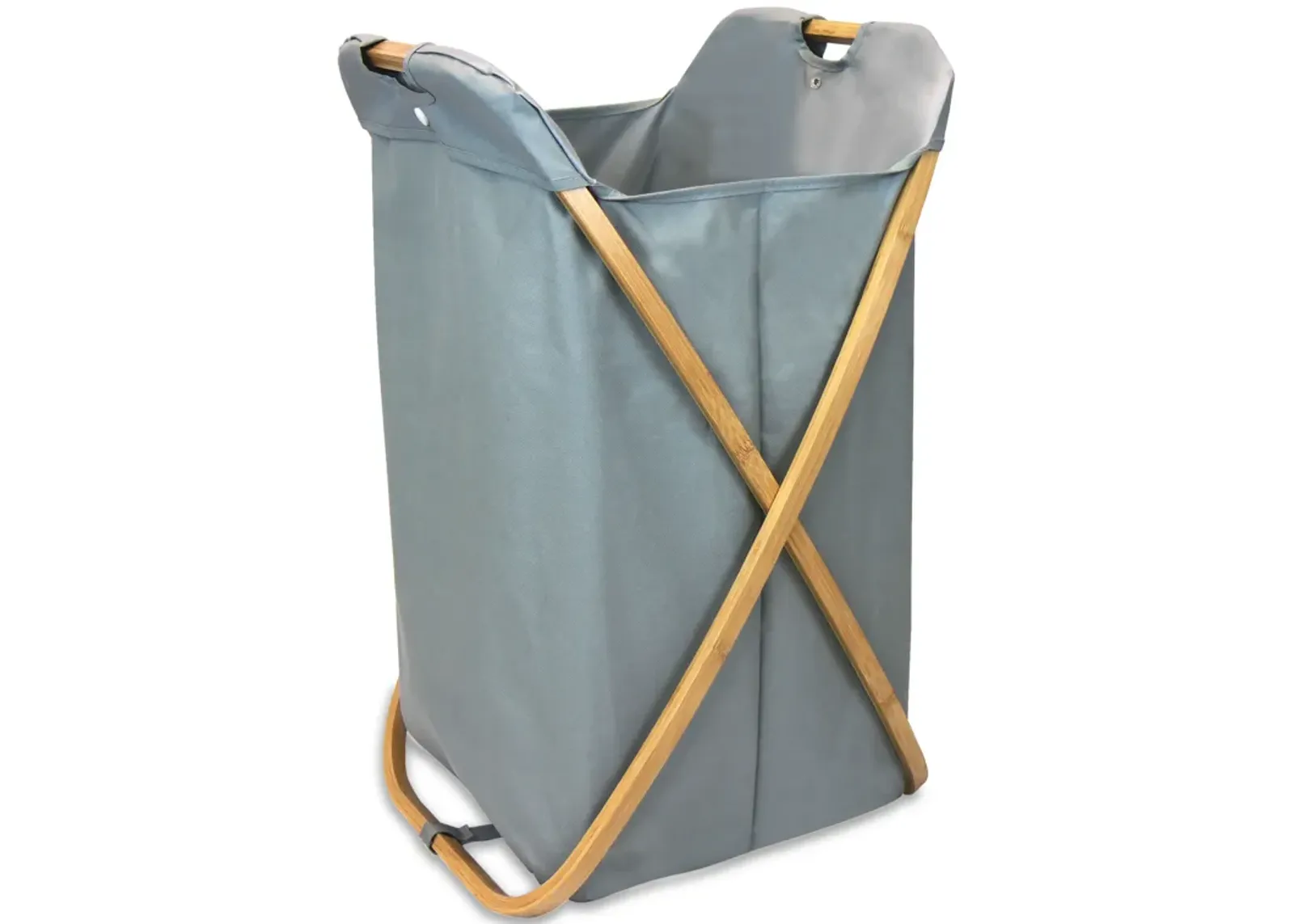 Oceanstar Bamboo Folding X-Frame Laundry Hamper Sorter