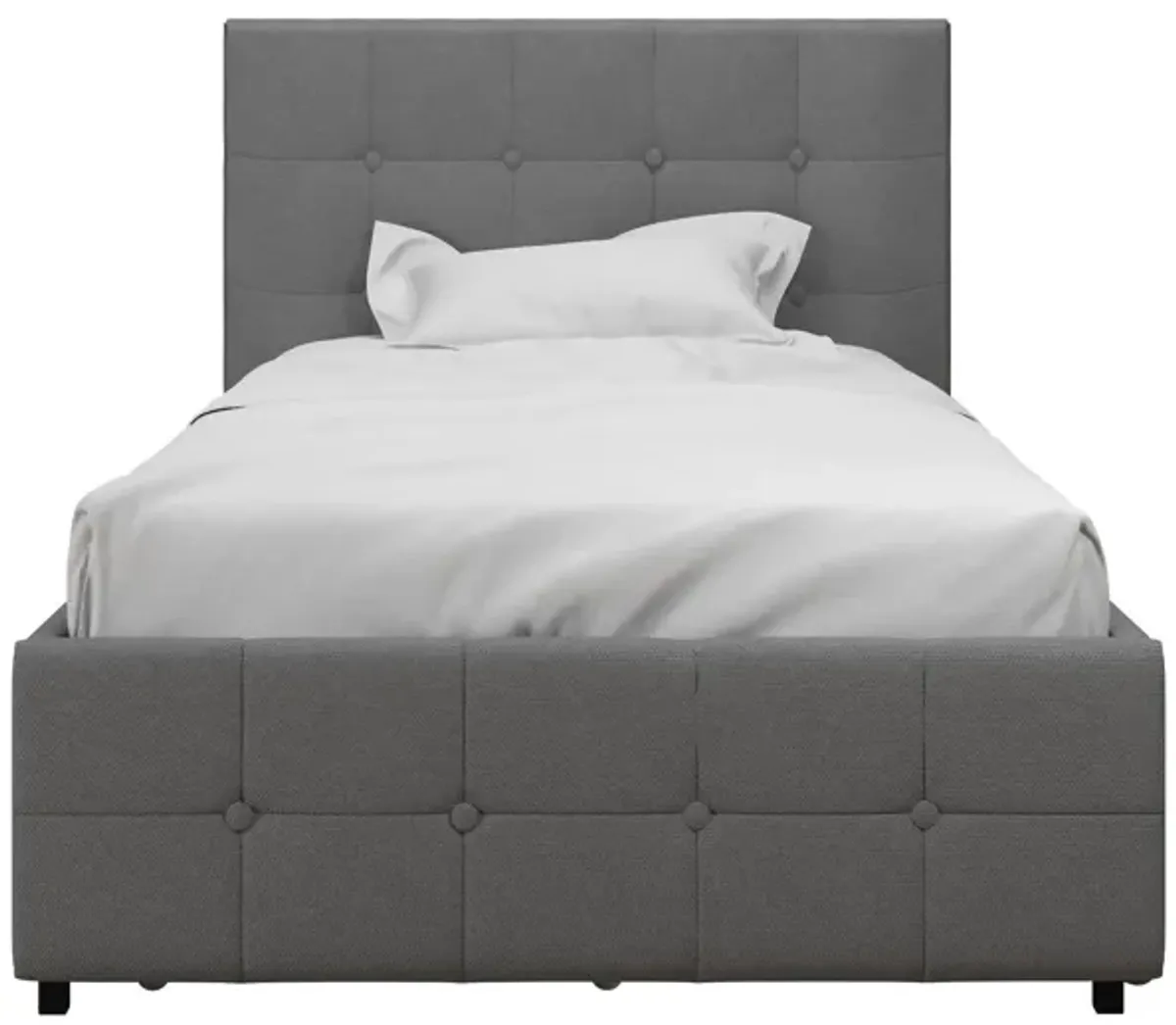 Ryder Gray Linen Upholstered Bed with Storage