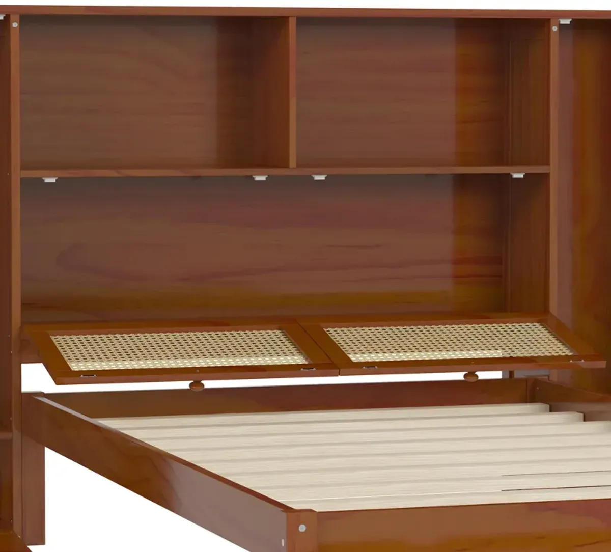 Merax Wooden Platform Bed with Storage Headboard