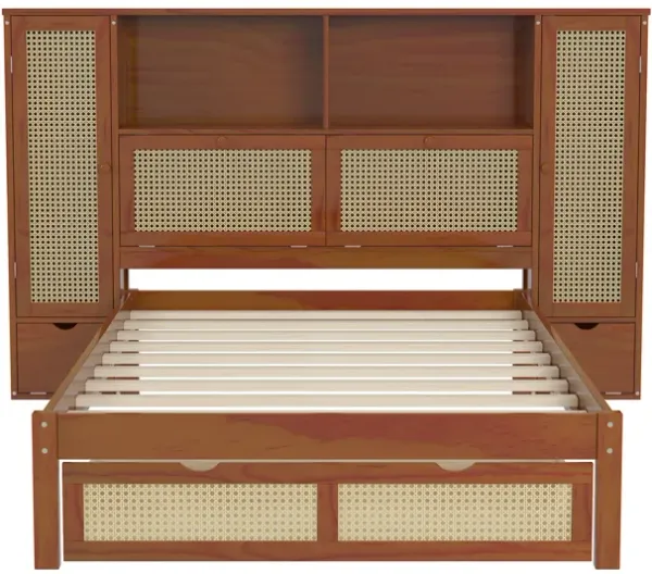 Merax Wooden Platform Bed with Storage Headboard