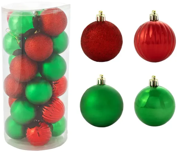 Sunnydaze 24-Count Merry Medley Shatterproof Christmas Ornaments