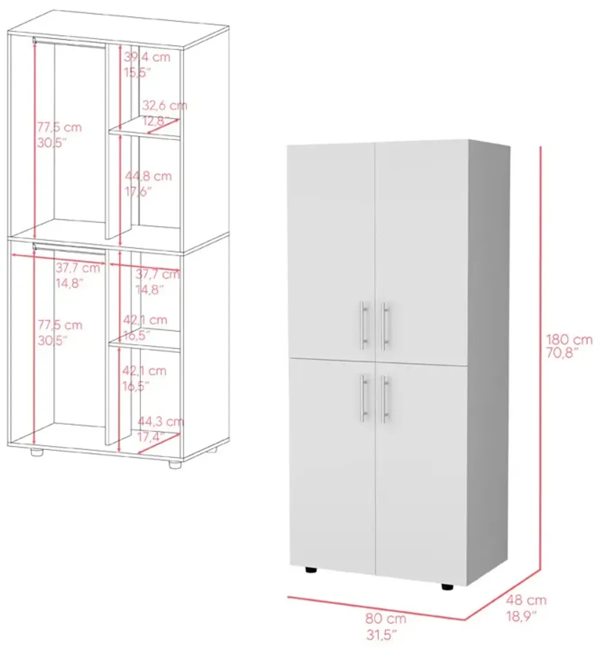 Armoire Moscow, Bedroom, White