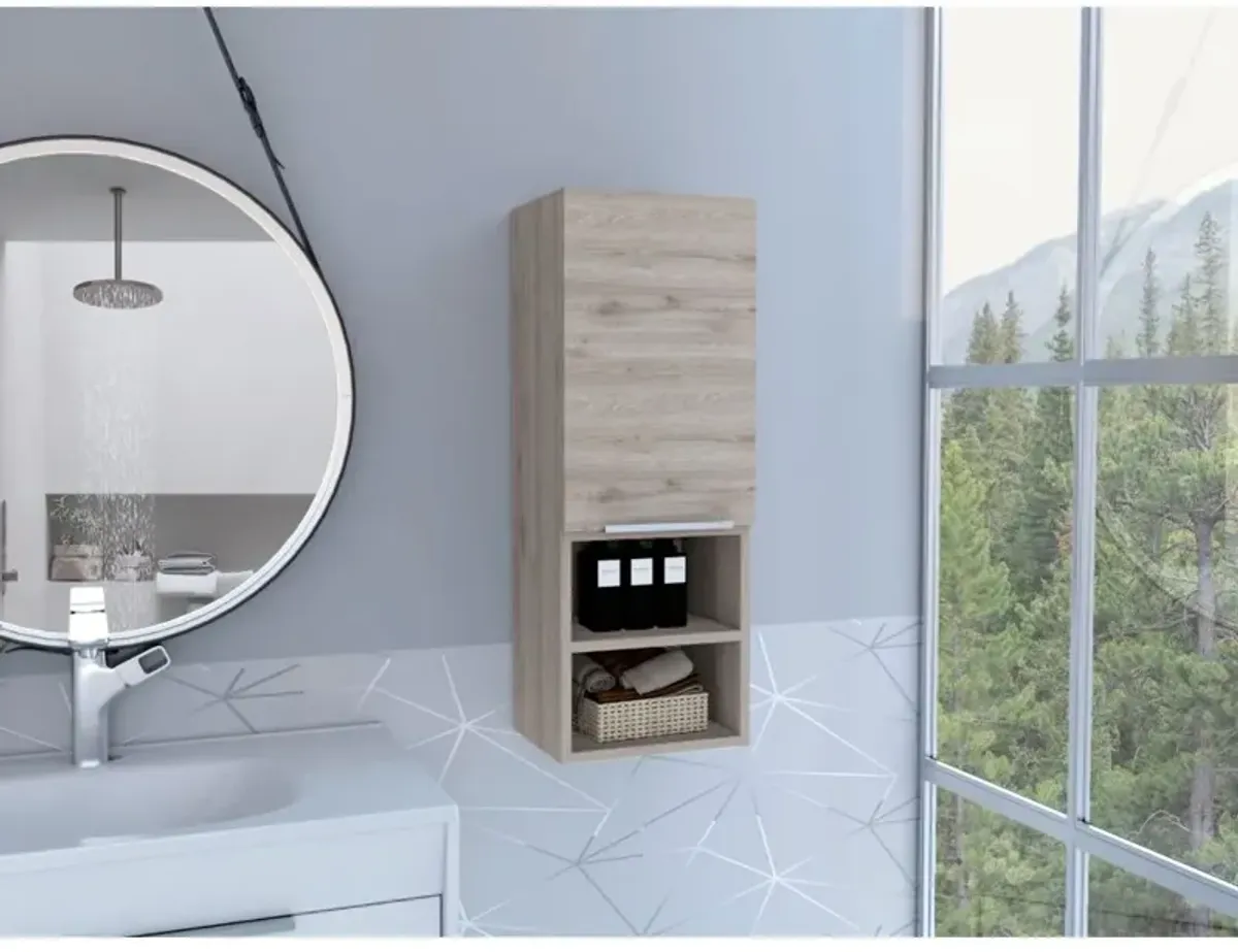 Streamdale Mila Bathroom Cabinet with Shelves and Single Door in Light Gray