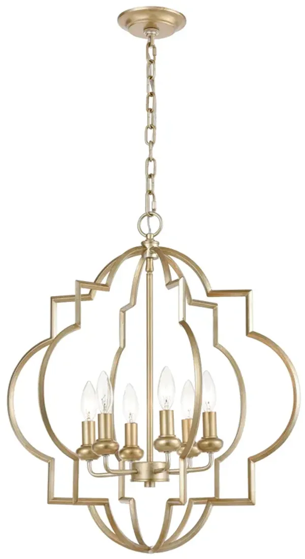 Chandette 22'' Wide 6-Light Silver Chandelier