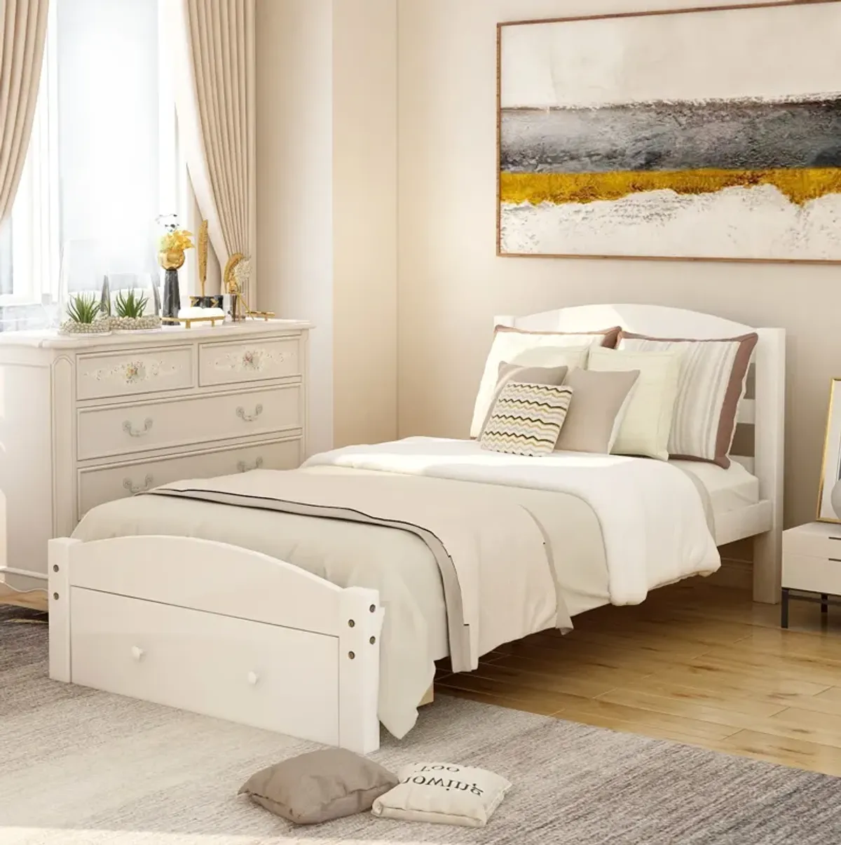 Merax Platform Twin Bed Frame