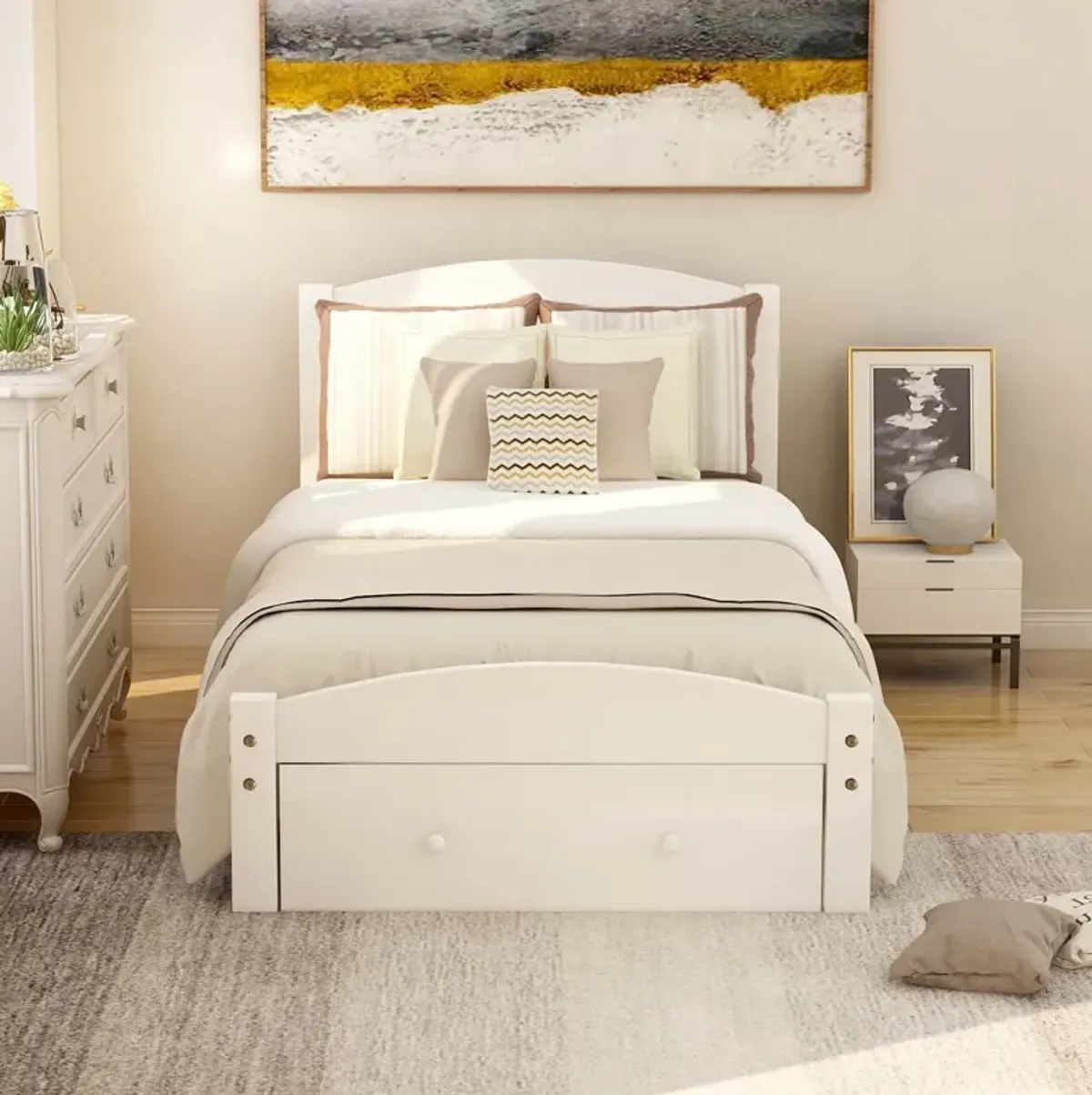 Merax Platform Twin Bed Frame