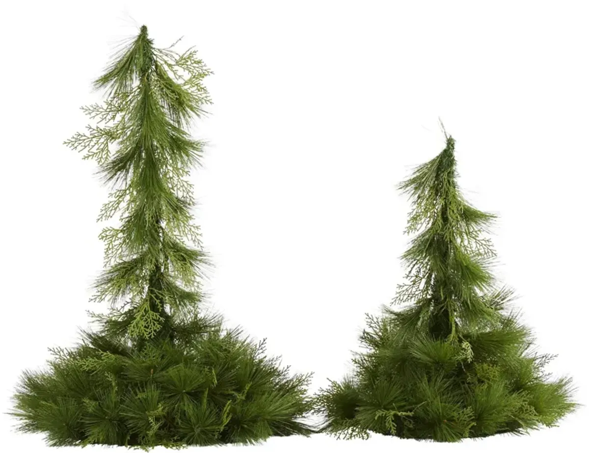 Nearly Natural 24-in and 36-in Table Top/Hanging Artificial Christmas Decor (Set of 2)