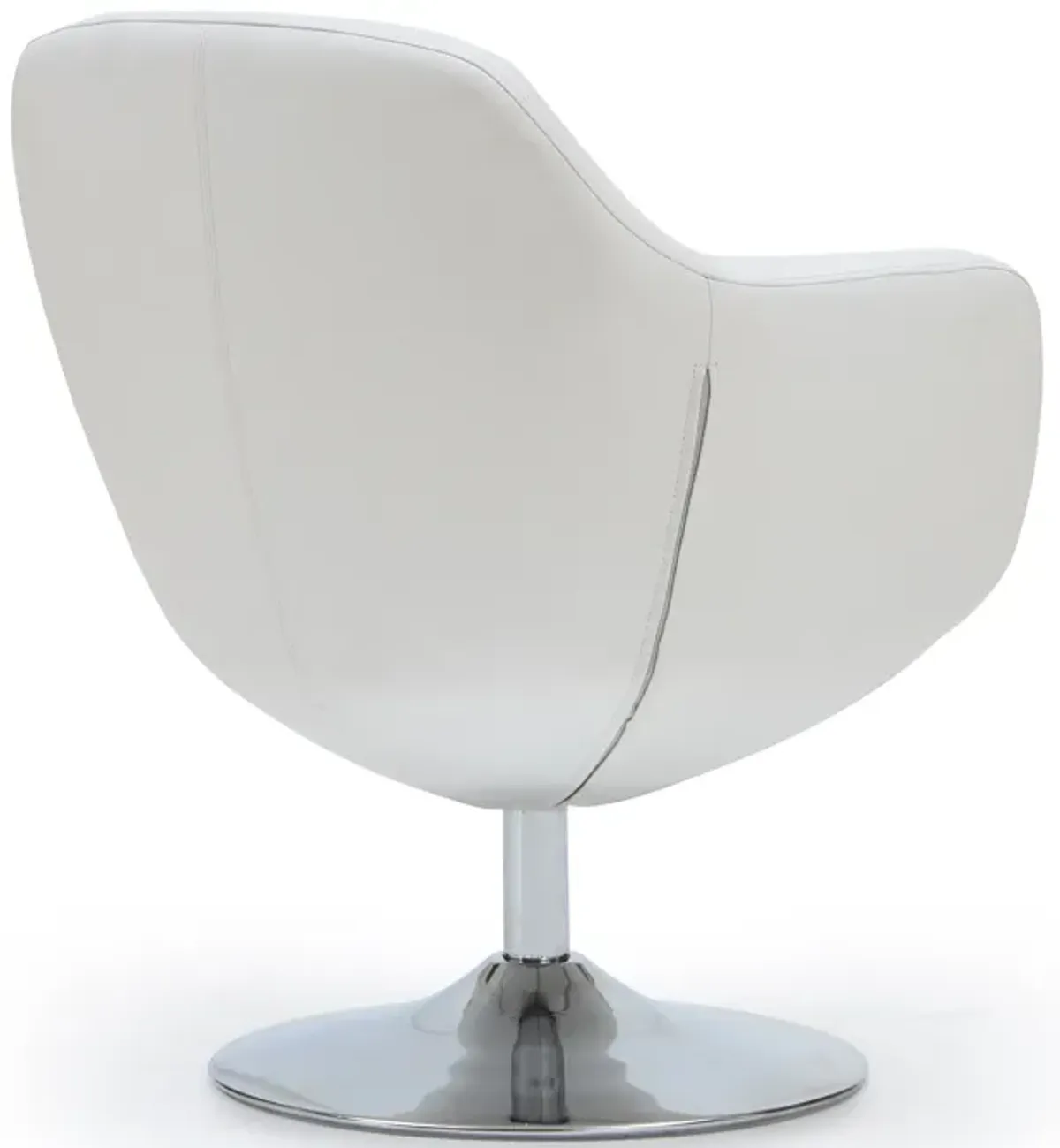 Caisson White Swivel Accent Chair