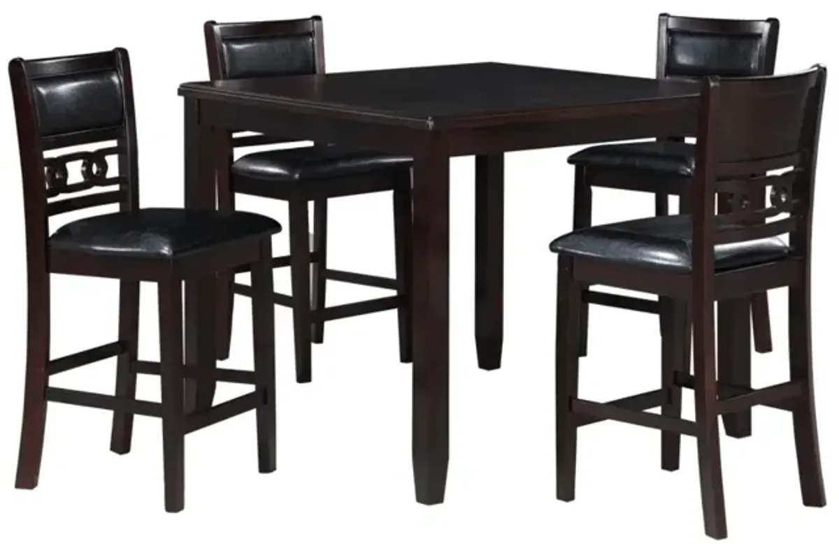 New Classic Furniture Furniture Gia 5-Piece Transitional Wood Counter Set in Ebony