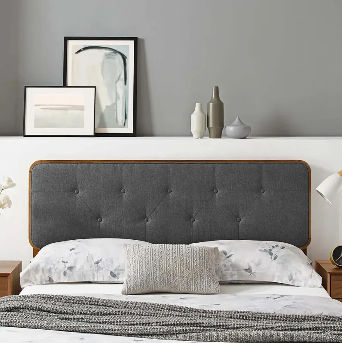 Modway - Collins Tufted Queen Fabric and Wood Headboard