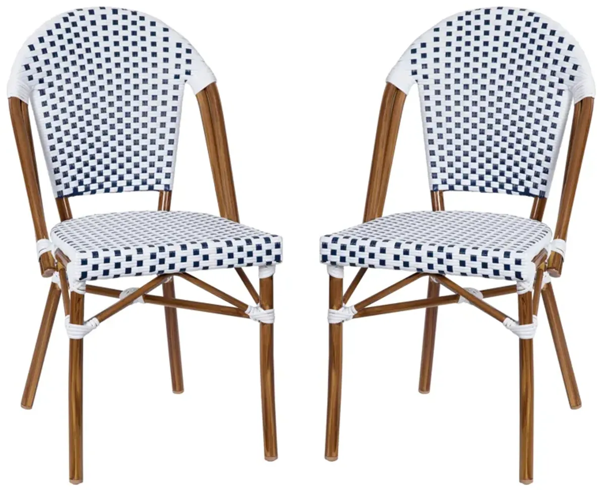 2PK White/Navy Paris Chair