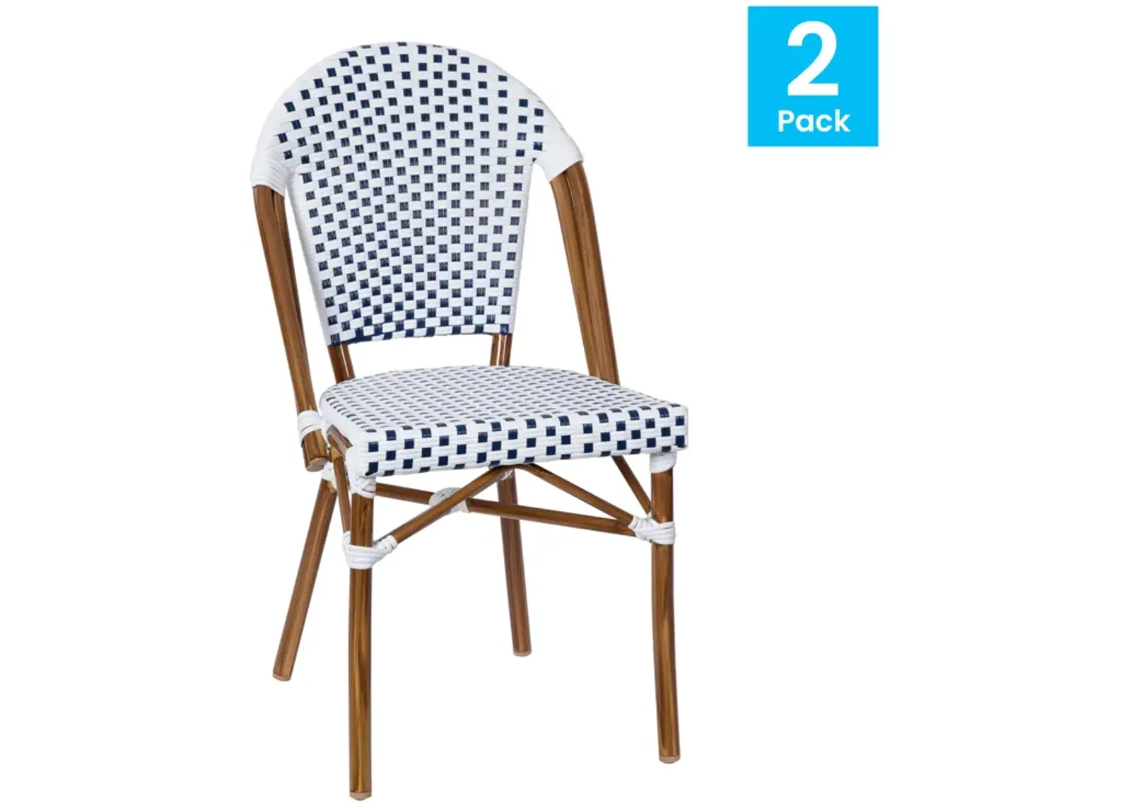 2PK White/Navy Paris Chair