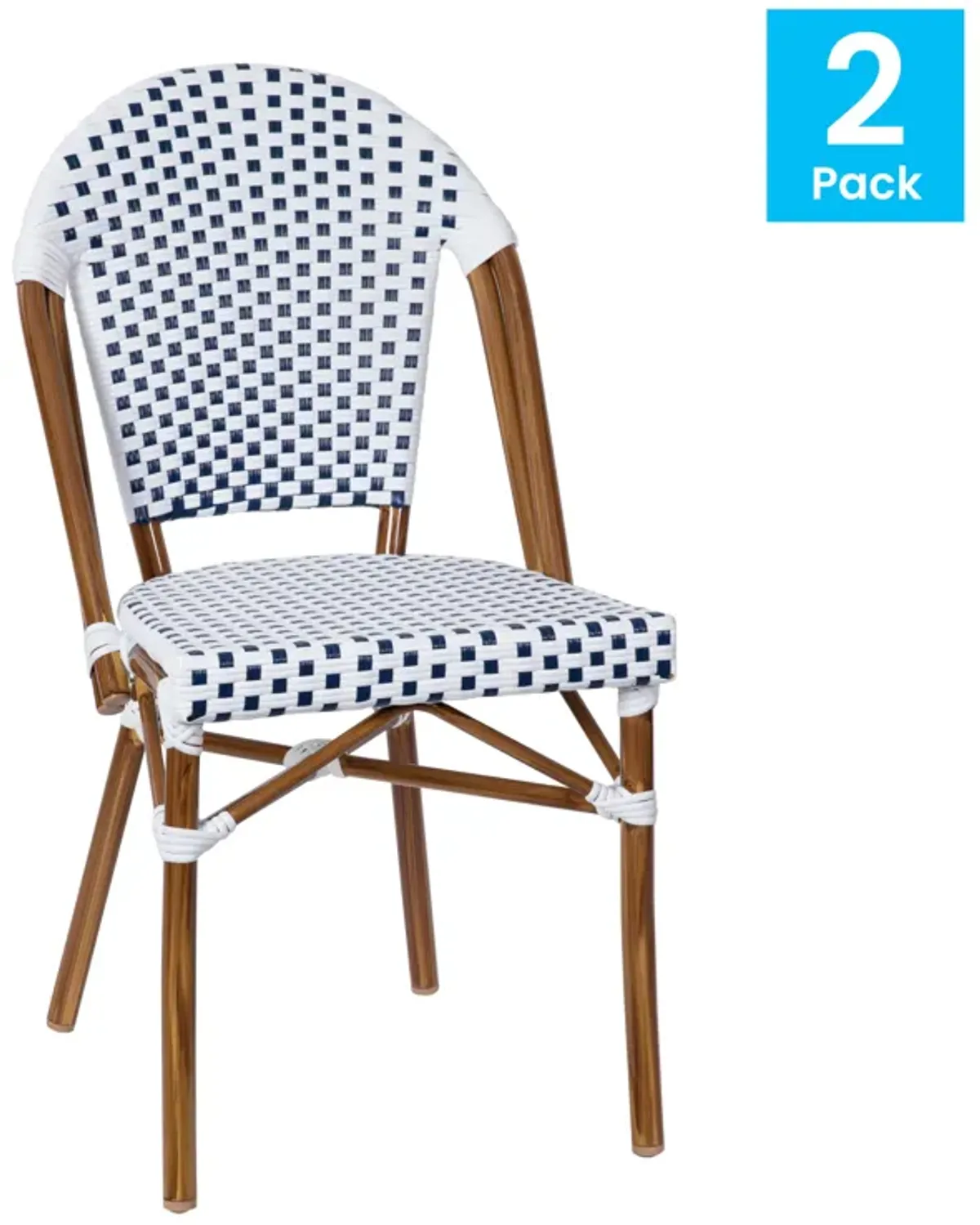 2PK White/Navy Paris Chair