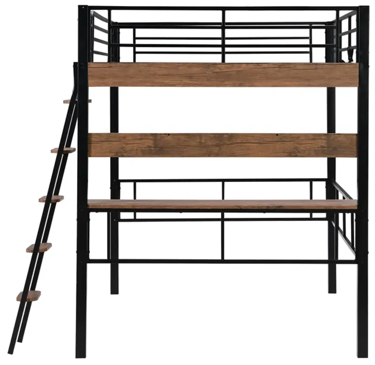 Merax Metal Frame Loft Bed with Desk  and Ladder