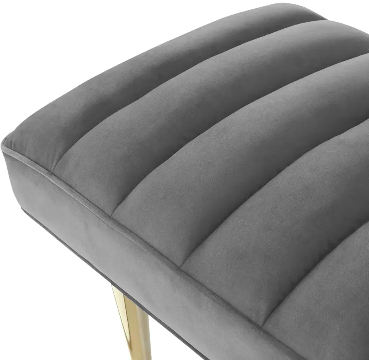 Nicole Miller Brentley Velvet Channel Tufted Bench