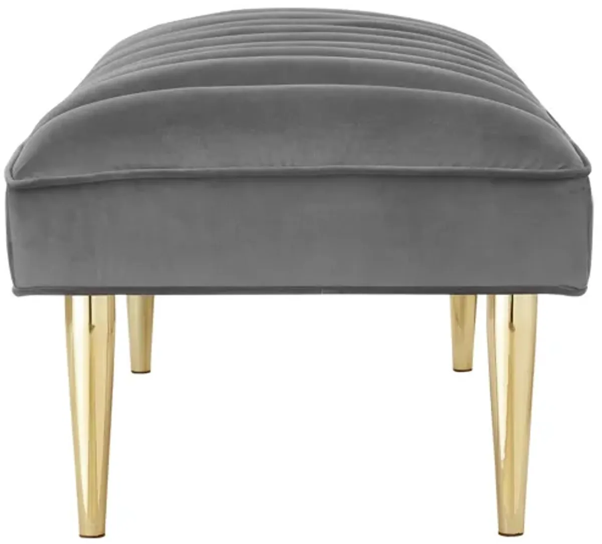 Nicole Miller Brentley Velvet Channel Tufted Bench