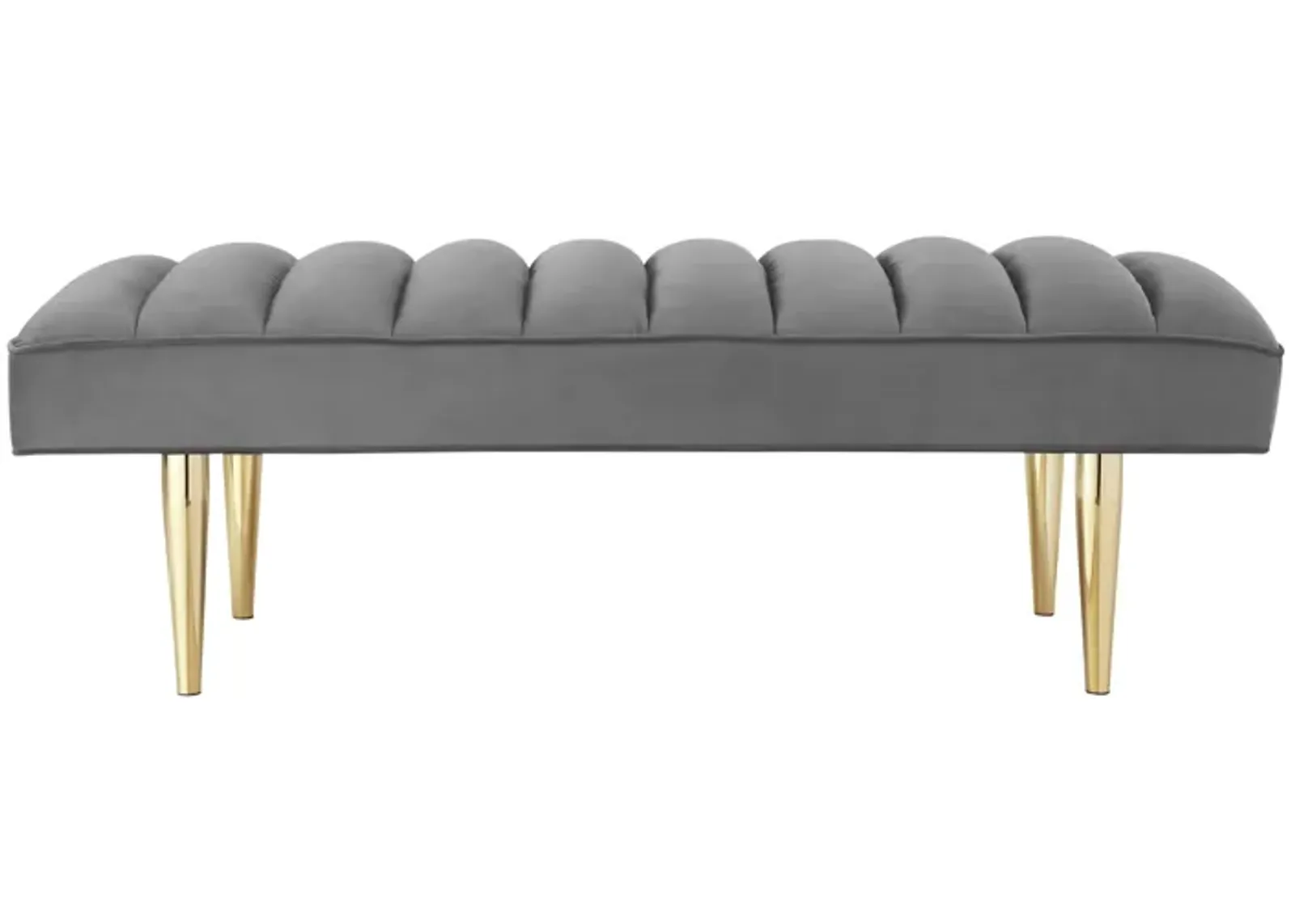 Nicole Miller Brentley Velvet Channel Tufted Bench