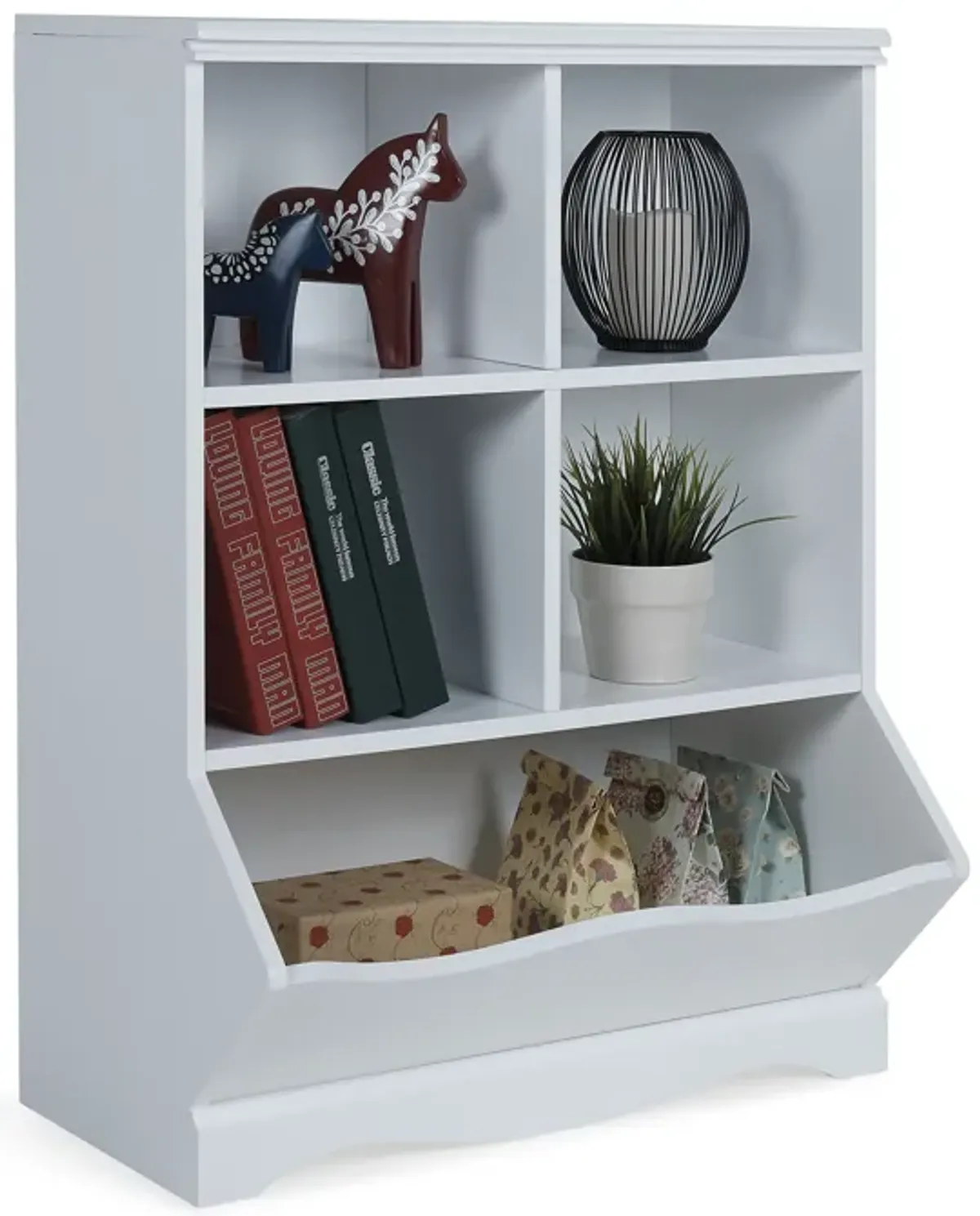 Five-Cubby Open Storage Cabinet