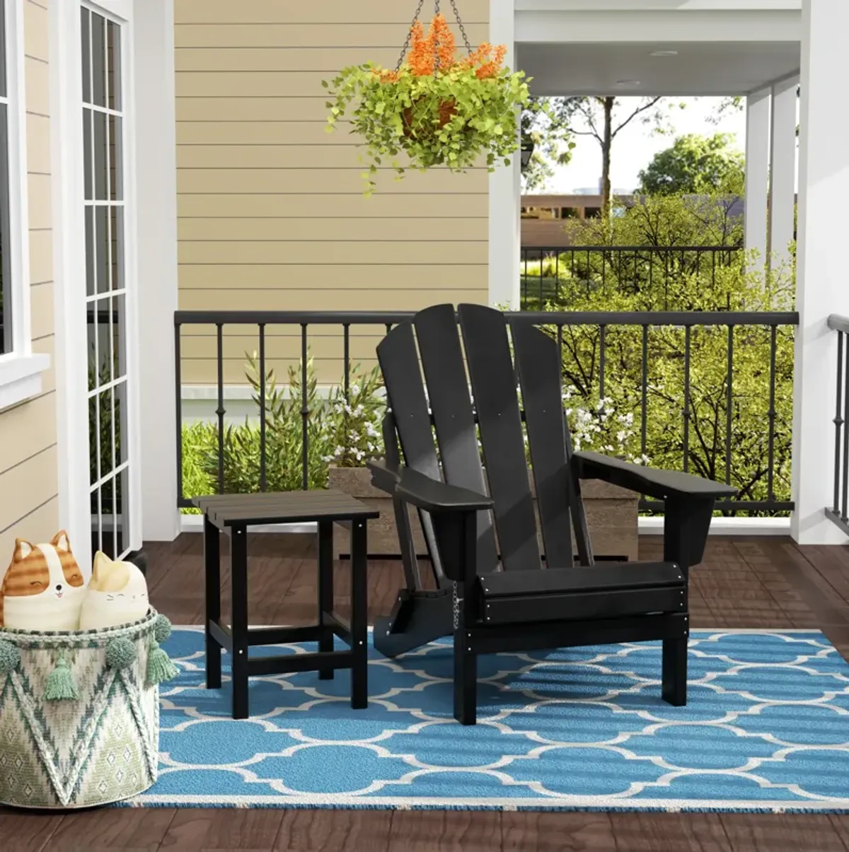 WestinTrends Outdoor Patio Adirondack Chair with Side Table