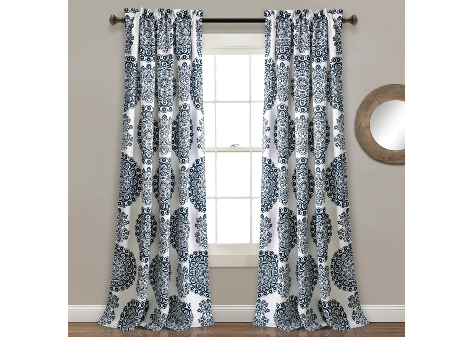 Evelyn Medallion Light Filtering Window Curtain