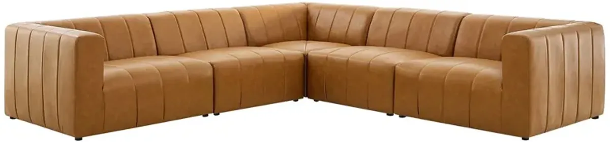 Bartlett Vegan Leather 5-Piece Sectional Sofa Brown EEI-4532-TAN