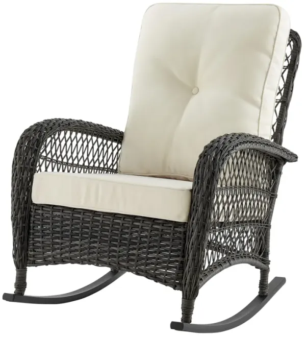 Fruttuo Cream Patio Rocking Chair