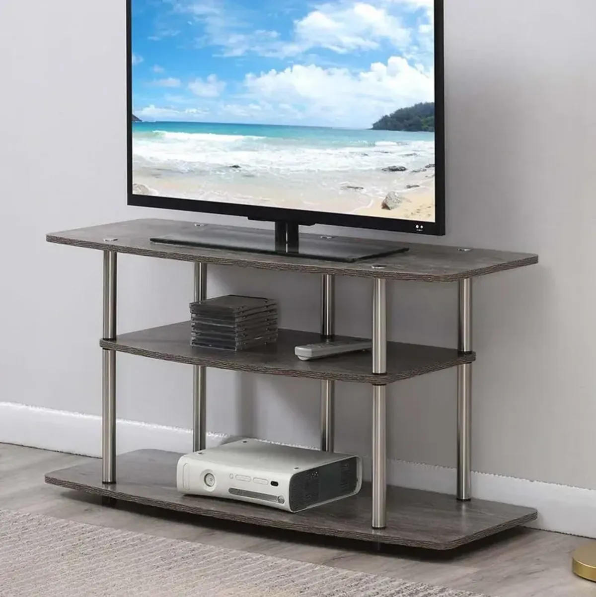 Convience Concept, Inc. No Tools 3 Tier Wide TV Stand for TVs up to 46 Inches