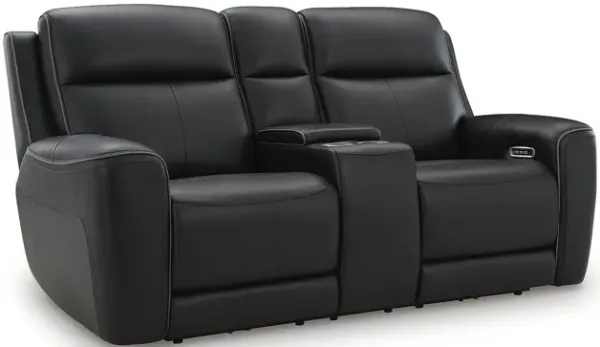 5Z-Relaxation Dual Power Leather Reclining Loveseat with Console
