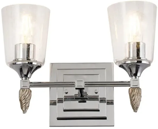 Lucas McKearn Vetiver 2 Light Vanity in Polished Chrome with Silver Accent