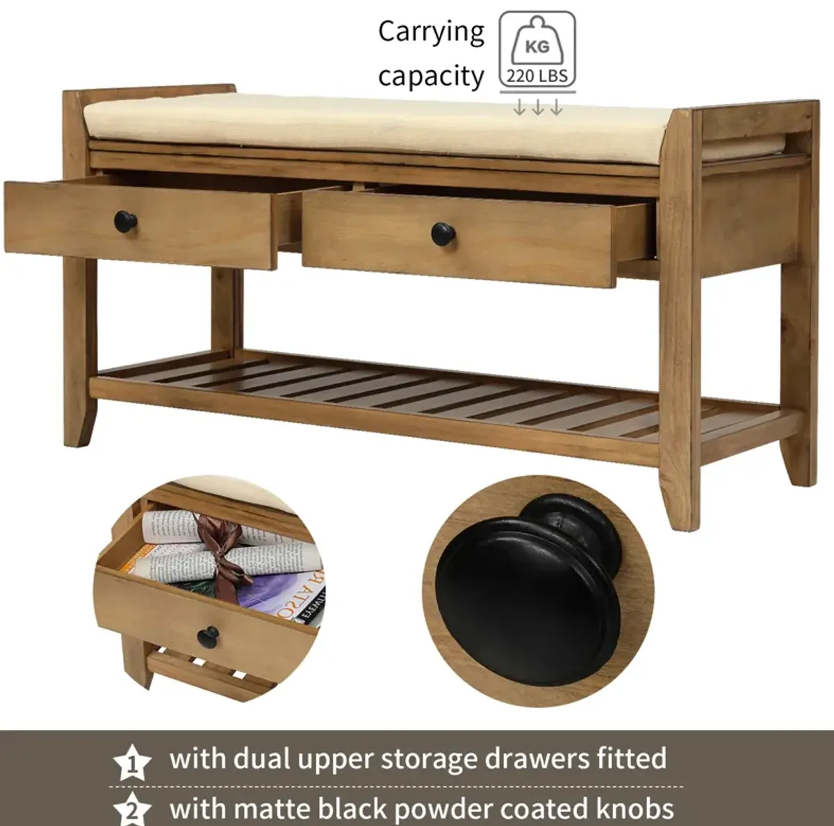 Merax Multipurpose Entryway Storage Bench