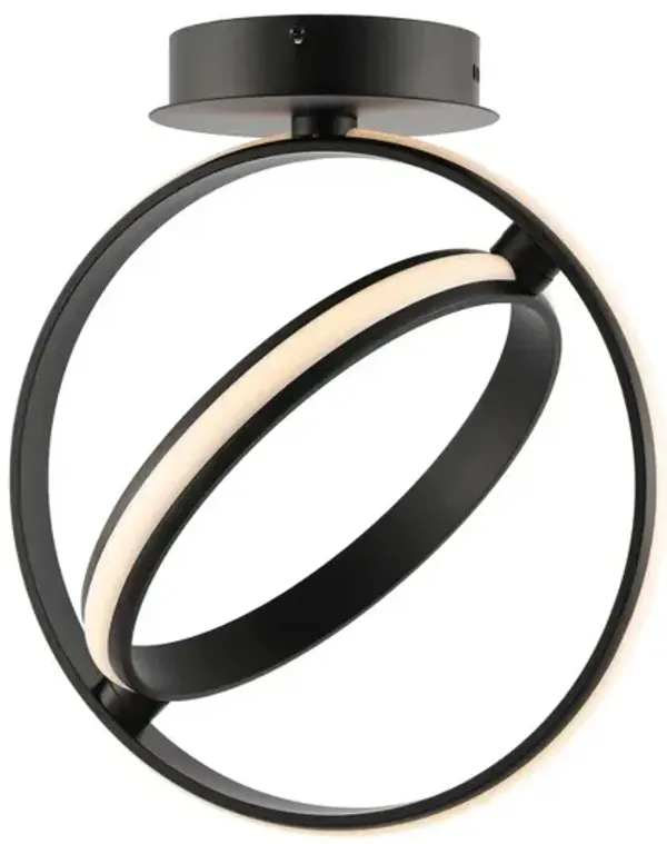 Nicole 2-Light Modern Minimalist Aluminum Ring Integrated LED Semi Flush Mount