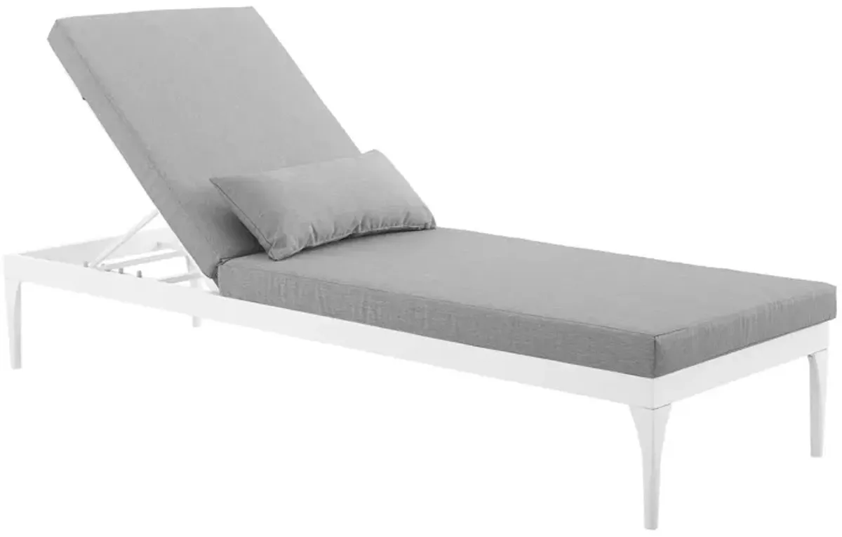 Perspective Cushion Outdoor Patio Chaise Lounge Chair - White Gray