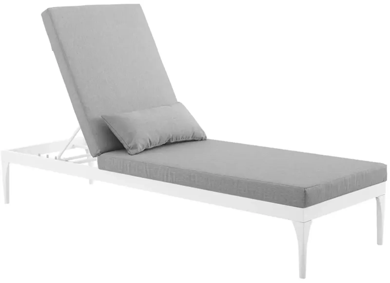 Perspective Cushion Outdoor Patio Chaise Lounge Chair - White Gray