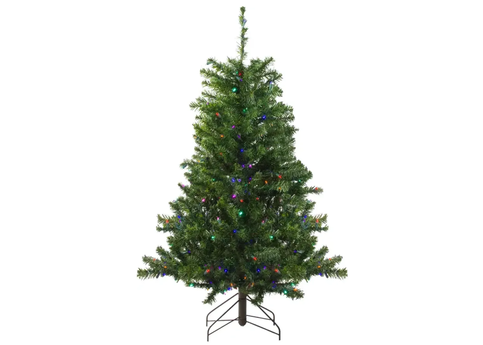 4' Pre-Lit Medium Canadian Pine Artificial Christmas Tree  Multicolor LED Lights