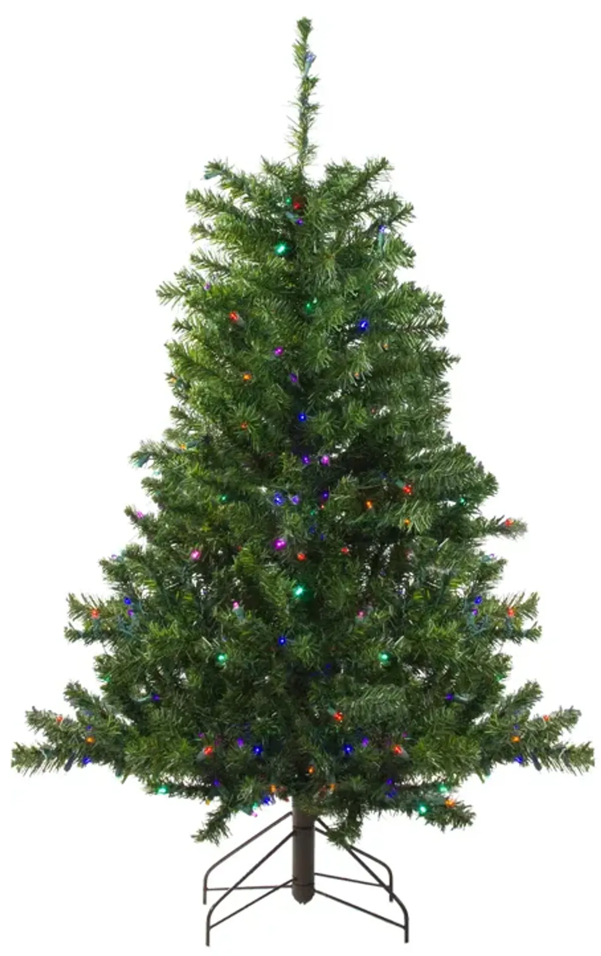 4' Pre-Lit Medium Canadian Pine Artificial Christmas Tree  Multicolor LED Lights