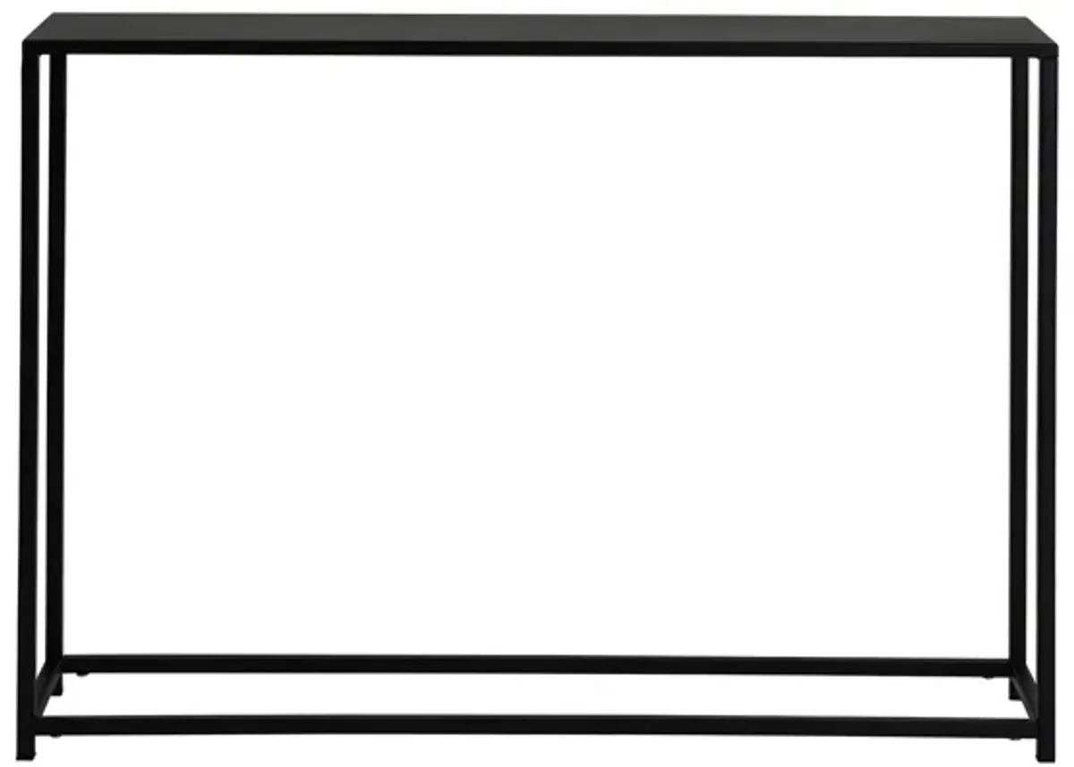 Eme 38 Inch Console Sofa Table, Rectangular Top, Modern Black Metal Frame - Benzara