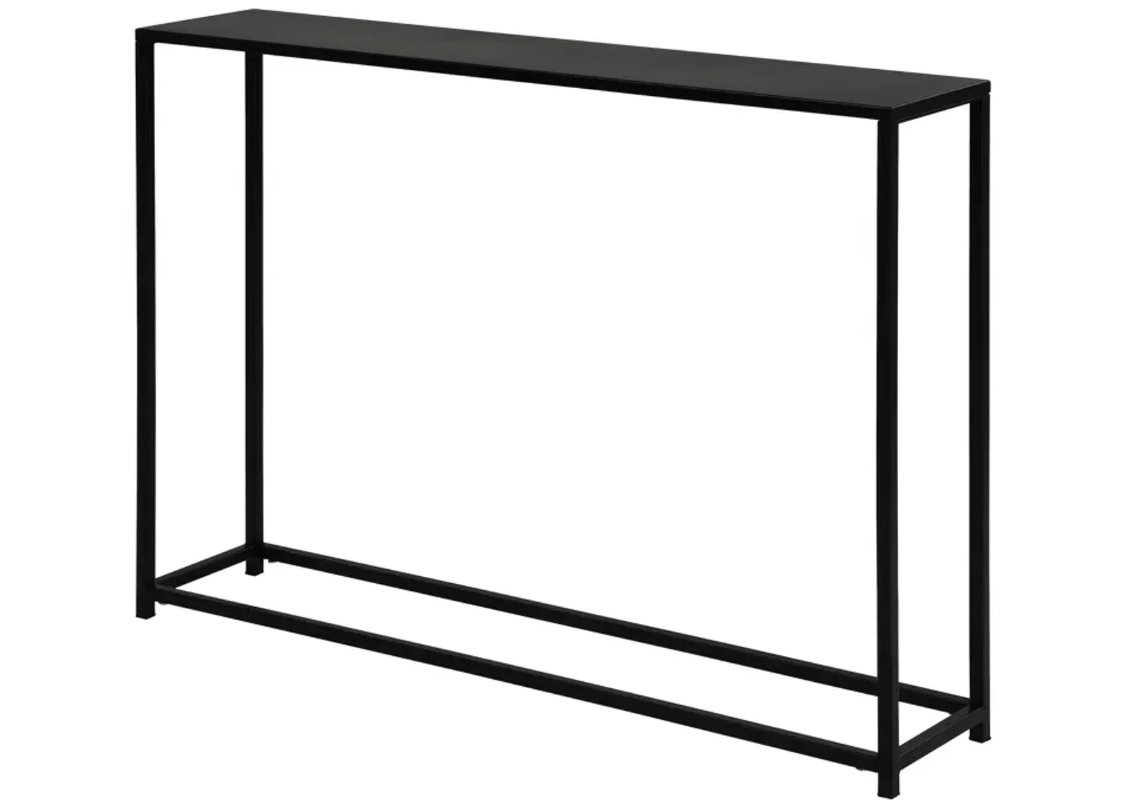 Eme 38 Inch Console Sofa Table, Rectangular Top, Modern Black Metal Frame - Benzara