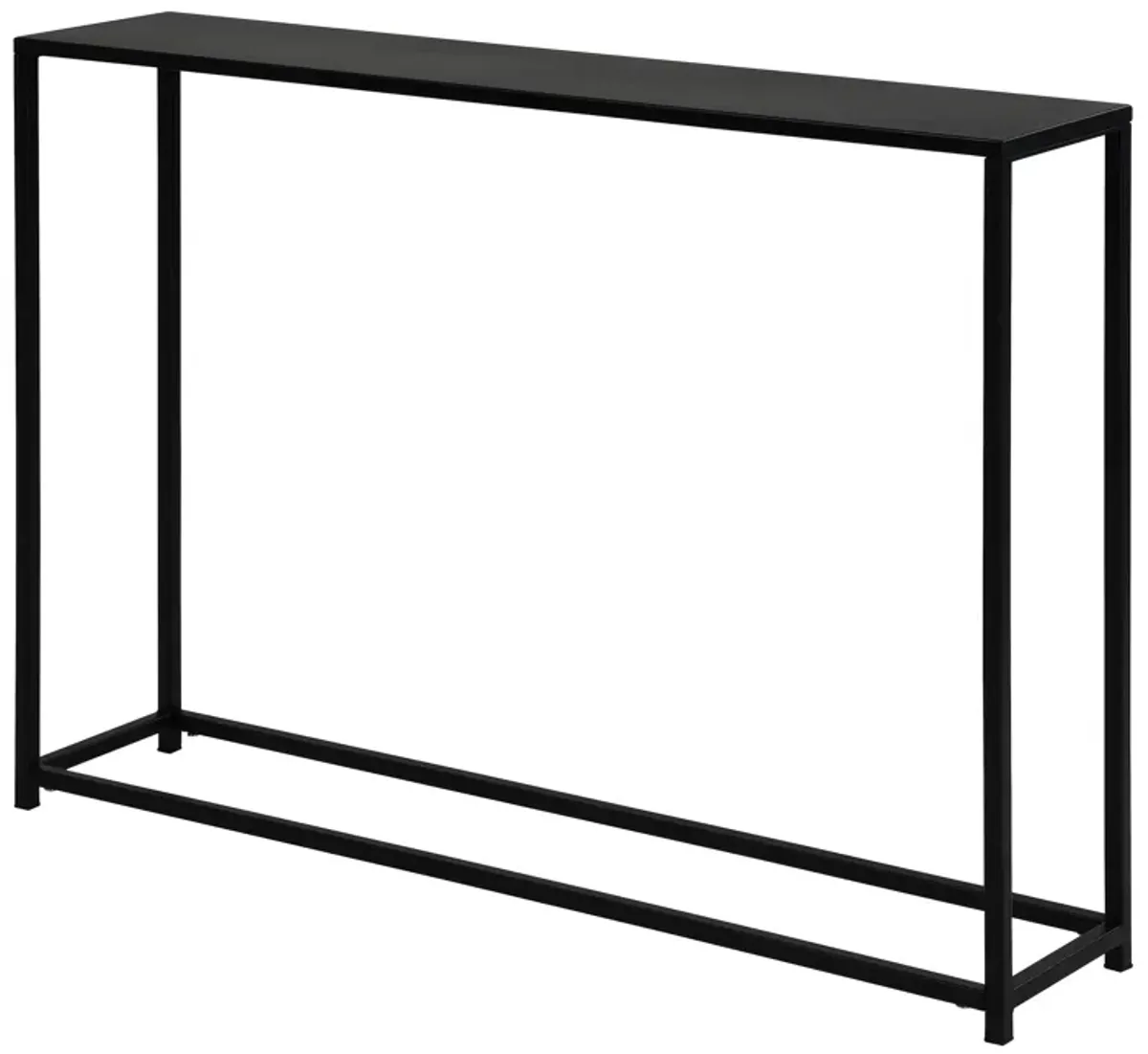 Eme 38 Inch Console Sofa Table, Rectangular Top, Modern Black Metal Frame - Benzara