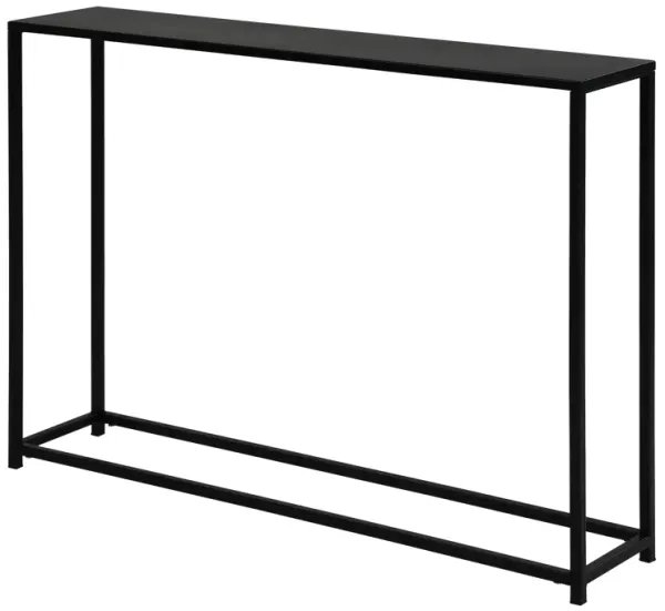 Eme 38 Inch Console Sofa Table, Rectangular Top, Modern Black Metal Frame