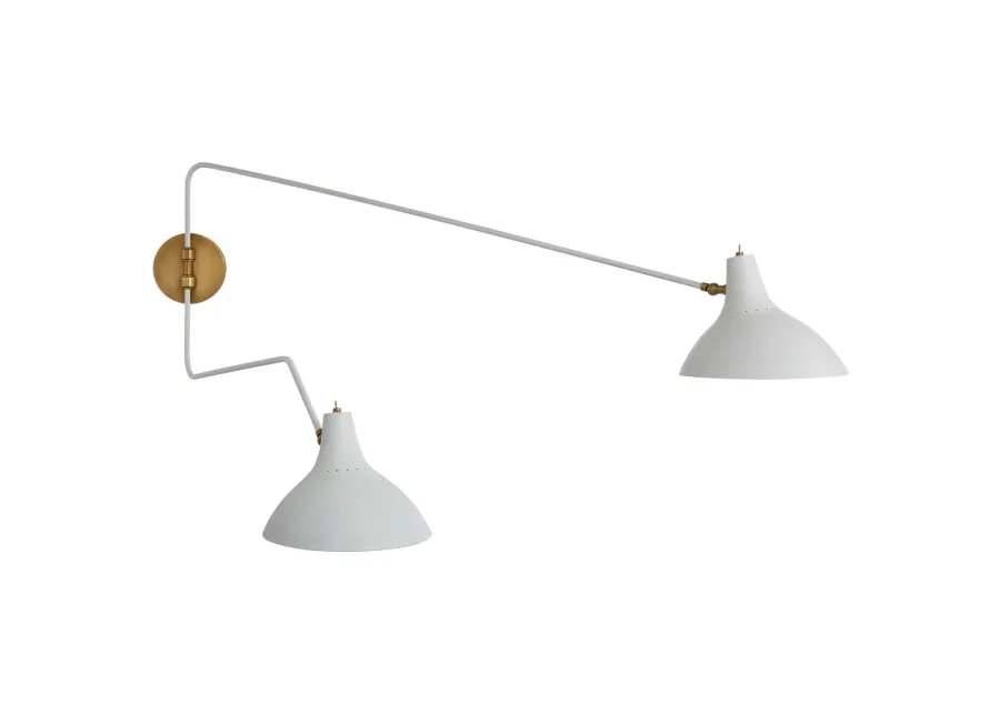 Charlton Large Double Wall Light in White