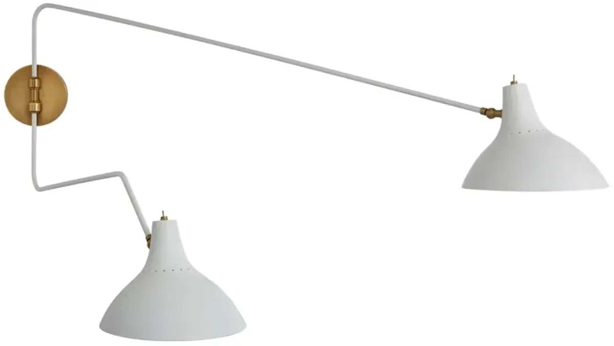 Charlton Large Double Wall Light in White