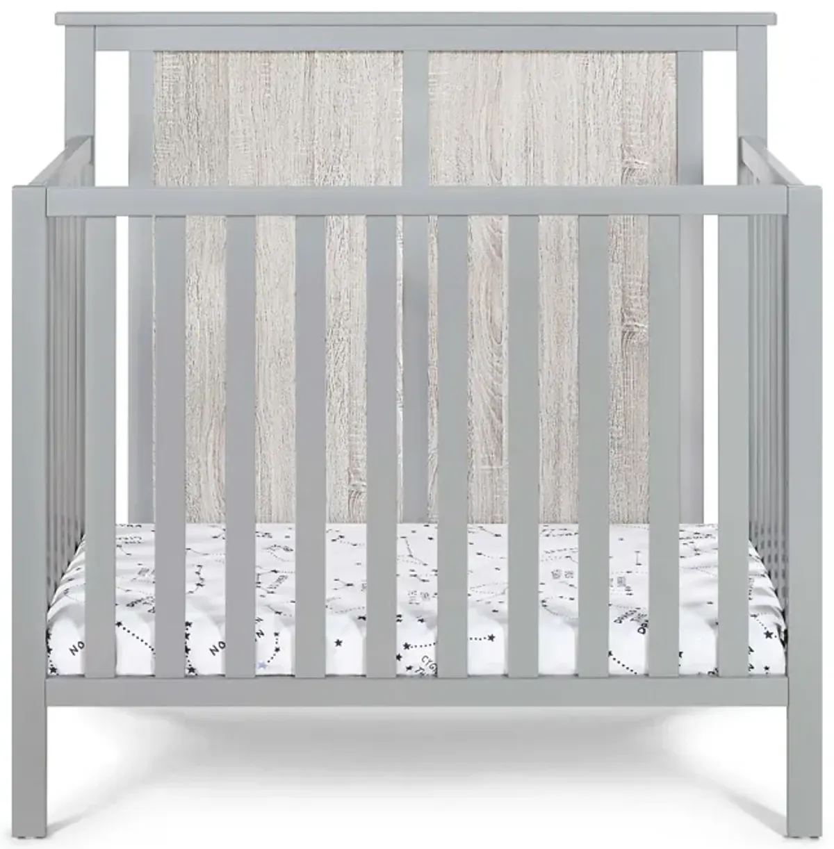 Suite Bebe Connelly Mini Crib Gray/Rockport Gray With Mattress Pad