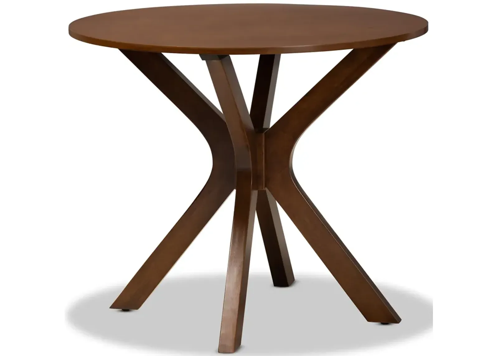 Baxton Studio Kenji Modern Walnut Brown Finished 34 Inch Wide Round Wood Dining Table