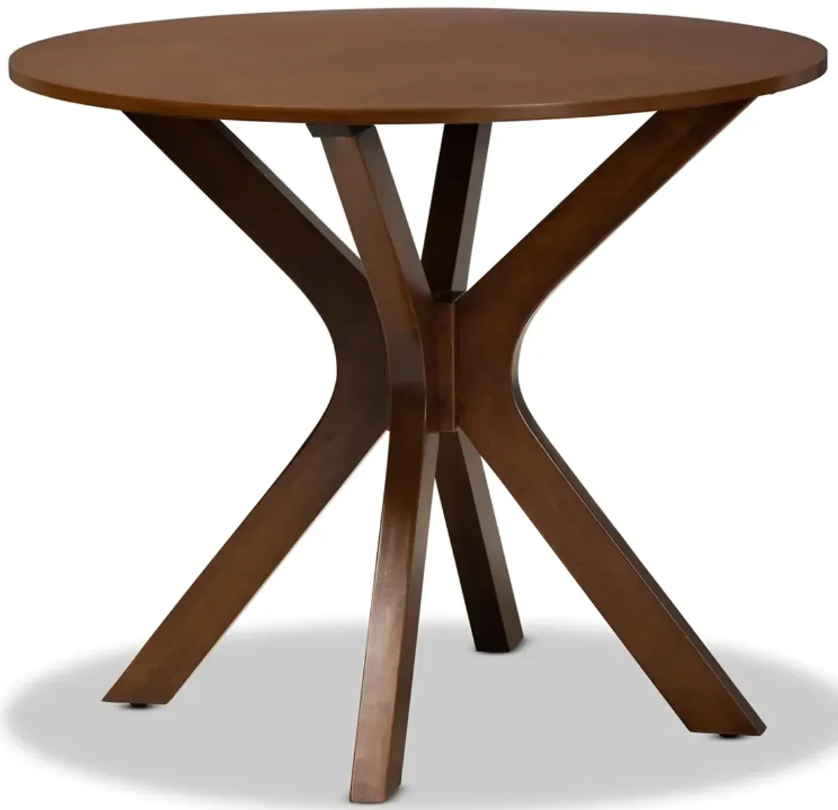 Baxton Studio Kenji Modern Walnut Brown Finished 34 Inch Wide Round Wood Dining Table