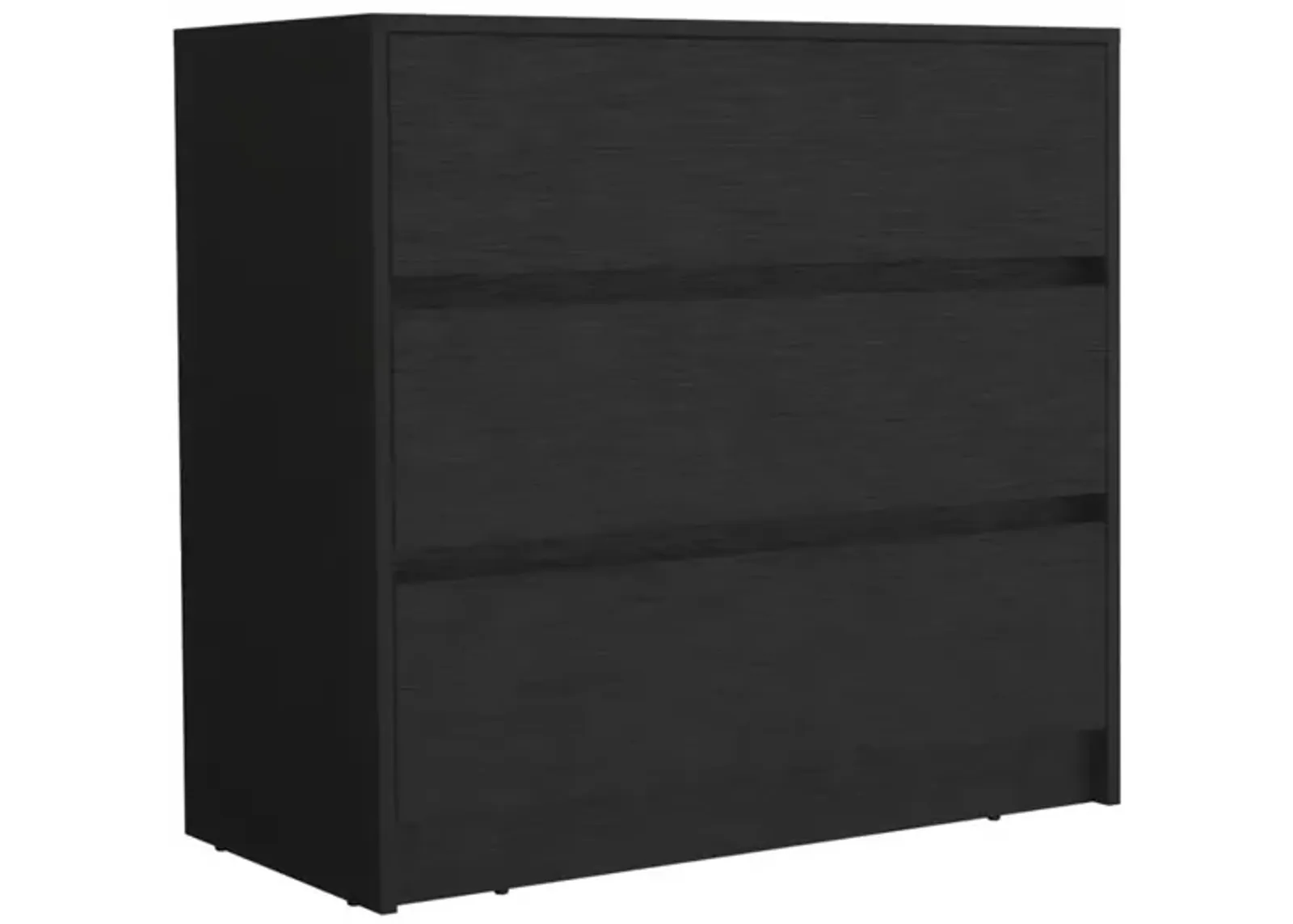 DEPOT E-SHOP Palmer 3 Drawers Dresser, Chest of Drawers, Black