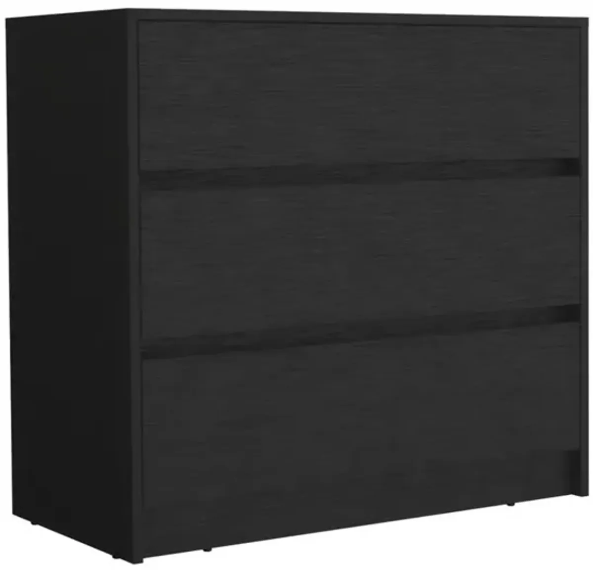 DEPOT E-SHOP Palmer 3 Drawers Dresser, Chest of Drawers, Black