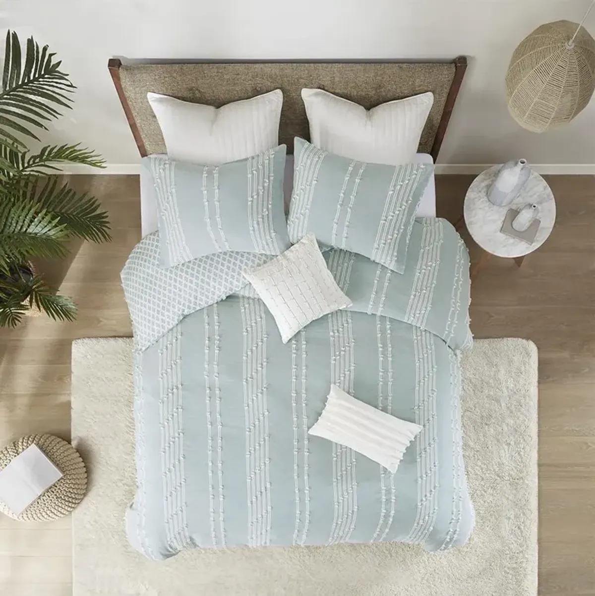 Belen Kox Kara Aqua Cotton Jacquard Comforter Mini Set, Belen Kox