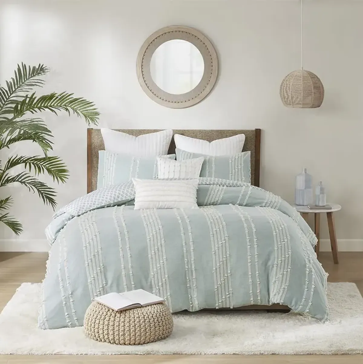 Belen Kox Kara Aqua Cotton Jacquard Comforter Mini Set, Belen Kox