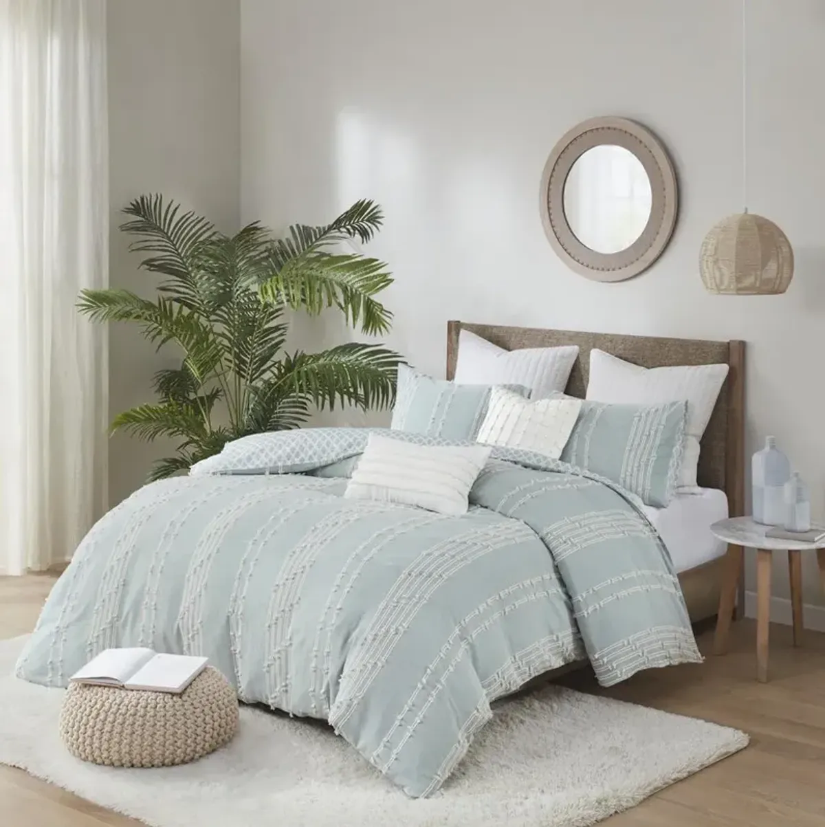 Belen Kox Kara Aqua Cotton Jacquard Comforter Mini Set, Belen Kox